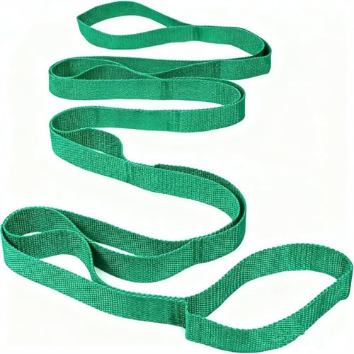 Bestac Stretching Strap Yoga Strap for Home Workout, Exercise, Pilates & Gymnastics - 10 Loops Non-Elastic Stretch Band for Flexibility, Women & Men