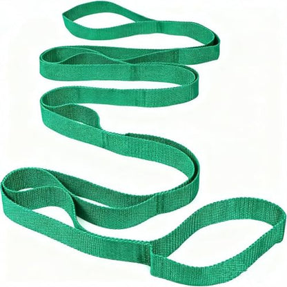 Bestac Stretching Strap Yoga Strap for Home Workout, Exercise, Pilates & Gymnastics - 10 Loops Non-Elastic Stretch Band for Flexibility, Women & Men