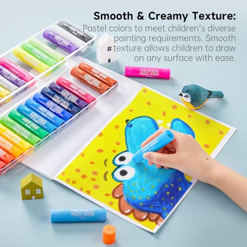 Shuttle Art Tempera Paint Sticks 30 Colors, Kids Safe, Washable Mess-Free | Fast Drying Solid Paint Sticks, Works Smoothly and Creamy on Paper, Wood, Glass, Ceramic and Canvas for Kids Art Creation - color: 30 colours