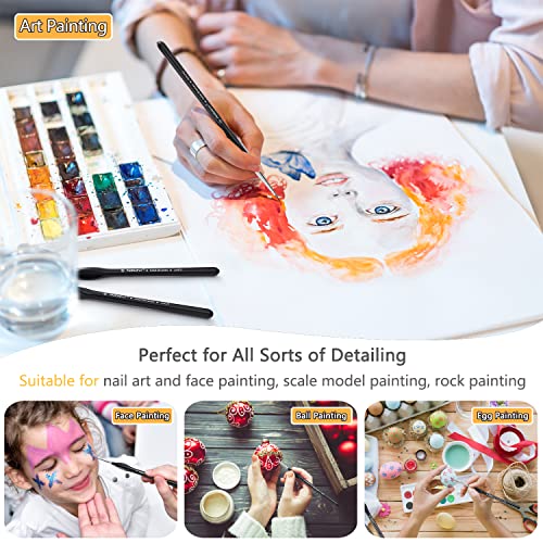 Miniature Paint Brushes Drybrush Set, 12 Sizes | Micro Detail Paint Brush Set, Small Fine Detail Brushes for Acrylic, Watercolors & Paint by Number, Figurine - size: 12 Size