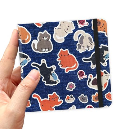 4.8" x 4.8" Hardcover Sketchbook,Small Mixed Media SketchPad,96 Sheets 80gsm Acid-Free Artist Drawing Paper,Travel Journal Pocket Blank Notebook for Painting,Illustration,Art Supplies.Cowboy Blue Cat - color: 80gsm Cloth-cowboy blue cat