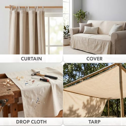 Simpli-Magic 79196C Case of Canvas Drop Cloth (Size: 6' x 9') -12 Pack, Natural