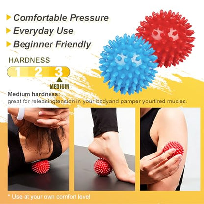 3-Pack Massage Balls for Office Workers with Different Hardness for Daily Muscle Relief