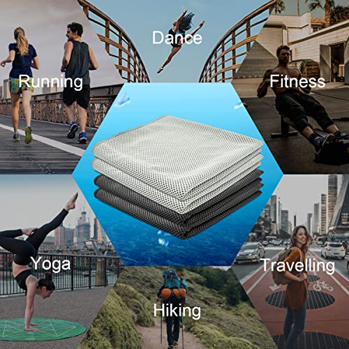 Cooling Towel,Vofler [4 Pack] Cool Towels Microfiber Chilly Ice Cold Head Band Bandana Neck Wrap (40"x 12") for Athlete Men Women Youth Kids Dogs Yoga Outdoor Golf Running Hiking Sports Camping Travel - color: Gray*2/Black*2