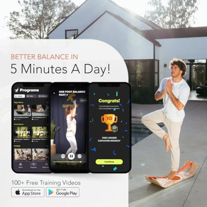 GIBBON SlackBoard, Balance Board Kids & Adults, Slackline Balance Trainer - color: Sunrise Plus - 2 Line