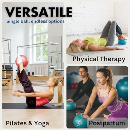 ProBody Pilates Ball Small with Pump - 9 Inch Small Exercise Ball - color: Teal