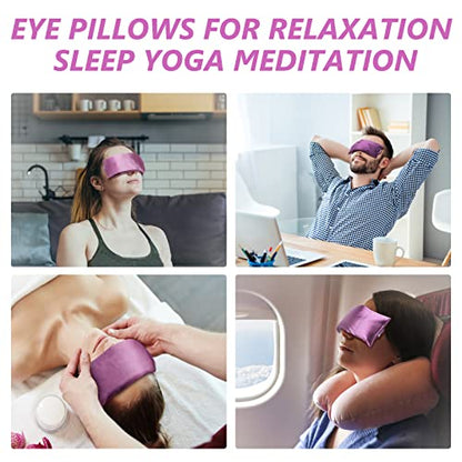 RelaxCoo Lavender Eye Pillow for Relaxation, Yoga, Sleeping, Weighted Eye Mask Heated for Headache, Sinus, Dry Eyes Relief, Moist Heat Eye Compress, Meditation Accessories with Aromatherapy, Pack of 2 - color: 2 Pack