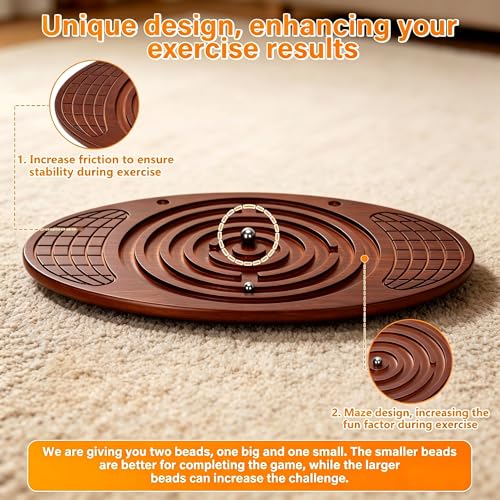 Wooden Balance Board With Maze, Wobble Board for Kids | for Toddlers, Teens & Adults for Exercise Training, Wobble Balance Board for Core Training, Rated for 440 Pounds of Weight