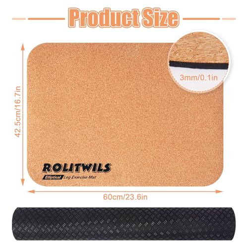 Under Desk Elliptical Mat - Non-Slip Exercise Equipment for Peloton Bike, Small Exercise Mat for Desk Workout Equipment - color: Cork