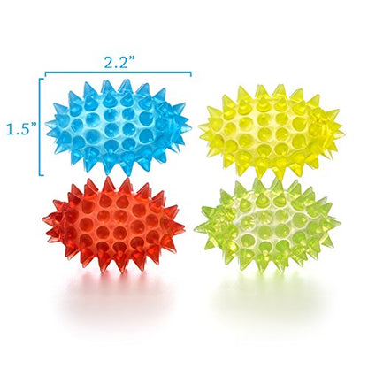 Spiky Balls Stim Toy 4 Pcs Set, Picking Desk Fidgets for Kids & Adults, ADHD Autism, Sensory Fidget Toys for School, Stress Relief and Boost Focus - size: 4 Pcs