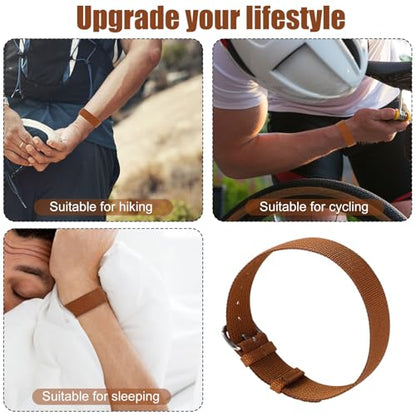 Replacement Nylon Loop for Hume Band, Soft Breathable Woven Wristband with Adjustable Metal Buckle for Hume Health Band Fitness Tracker All-Day Comfort Wear - color: brown