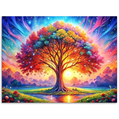 Tree of Life Diamond Art Kits for Adults Beginners 12x16 in, DIY Craft Gift | Fantasy Diamond Painting Kits for Adults, Stress Relief, Home Wall Decor, 5D Full Round Drill Gem Art - color: DP-US07