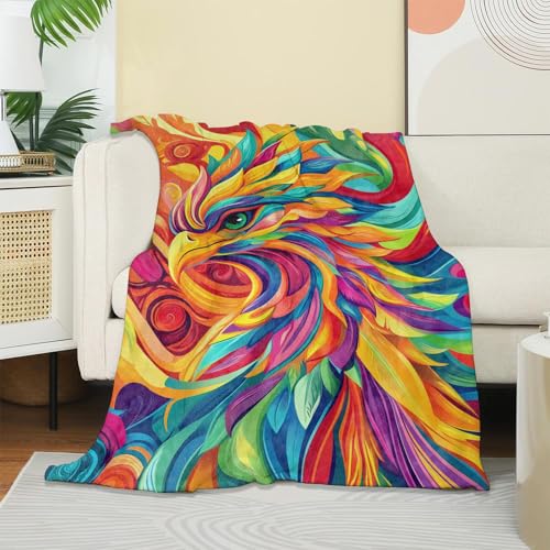 Colorful Fantasy Bird Blanket, Soft Warm Cozy Vibrant Artwork Throw Blanket Gifts for Adults Kids Women, Lightweight Fuzzy Comfy Flannel Blankets for Couch, Travel, Bed, House Decor 80×60 Inch - color: Bird14, size: 80×60 Inch