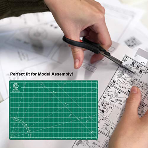 KC GLOBAL A4 (12"x9") Self-Healing Cutting Mat (Dark Green) - Sturdy, Reversible, Eco-Friendly, Non-Slip. Premium Desk Mat for Crafters, Quilters, and Hobbyist - color: Dark Green, size: 9"L x 12"W