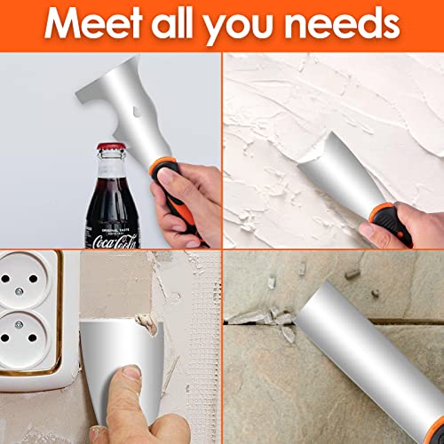 MATEWORK Putty knife,10 Piece Stainless Steel Paint Scraper Tool Set,14" Mud Pan for Repairing Drywall, Removing Wallpaper, Applying Putty, Plaster, Cement, Adhesive | 304 Hardened Stainless Steel, Complete Multi-Size, Rust and Corrosion Resistant, Versat