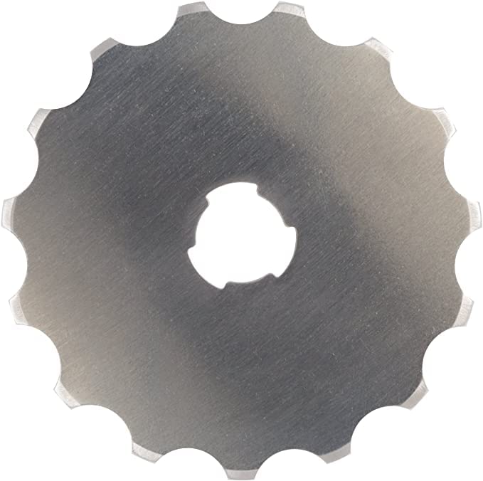 Fiskars 45mm Perforating Rotary Cutter Blade Replacement for Fabric, 1-Pack | Perforates Fabric or Paper, Premium Steel for Long-Lasting Sharpness, Precision Cutting in Crafts, Sewing & Quilting Projects - size: 45mm, style: 1 Pack - Perforated