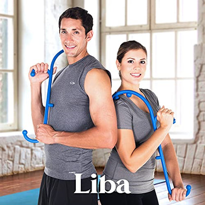 LiBa Deep Tissue Back Neck Massager Theracane for Pain Relief Blue - color: A. Blue
