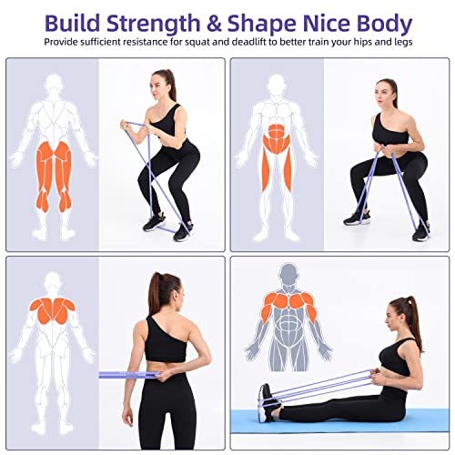 Sportneer Resistance Bands for Working Out: Pull Up Bands 5-130lb 5 Levels Exercise Bands Workout Bands Set with Handles & Door Anchor Pull Up Assist Bands for Men Women Resistance Training