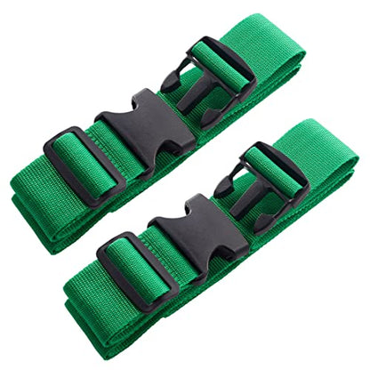 2pcs 74″×2″Luggage Straps for Suitcases,Adjustable Suitcase Straps and Heavy Duty Strap Buckle Packing Straps Travel Accessories, Green - color: Green 2PCS