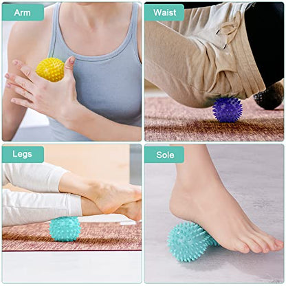 URAQT Spiky Massage Ball, 3 Pack Hard Spiky Massage Ball Roller Set, Professional Physical Therapy Massage Balls for Myofascial Release, Trigger Point Deep Tissue Massage, Plantar Fasciitis Recovery - color: 3pcs