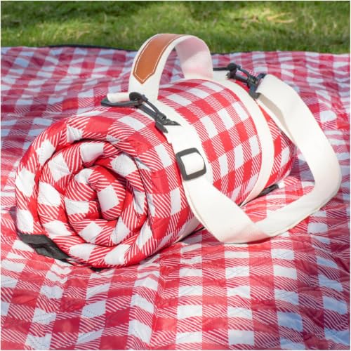 Genovega Waterproof Picnic Blanket Beach Outdoor Camping Mat Rug Extra Large Foldable Cute Big Travel Essential Accessories Gift Park Patio Lawn Garden Grass Ground Music Festival Must Have Checkered - color: Checkered Red