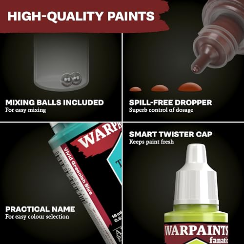 The Army Painter, Warpaints Fanatic Metallics Paint Set, 10 x 18 ml | 10 Acrylic Metal Paints incl. Gold, Copper, Metal, Bronze & Silver, for Miniature Model Painting, Dnd & Warhammer