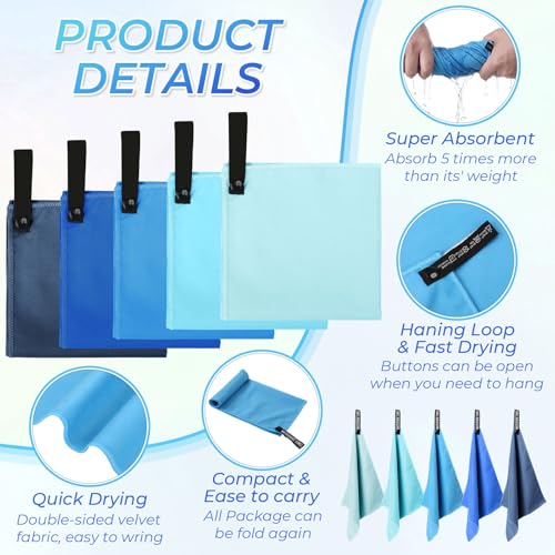 20 Pcs Workout Towels - Gym Sweat Handkerchiefs, Blue Gradient - color: Blue Gradient