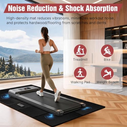 Treadmill Mat, Carpet Hardwood Floor Protect, Walking Pad, 55 × 24" - size: 55"L × 24"W × 0.2"Th