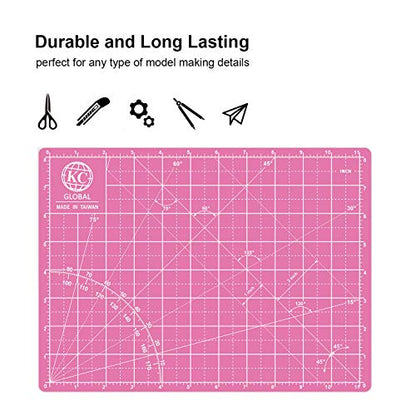 KC GLOBAL A3 (18"x12") Self-Healing Cutting Mat (Pink) - Sturdy, Reversible, Eco-Friendly, Non-Slip. Premium Desk Mat for Crafters, Quilters, and Hobbyist - color: Pink, size: 18"L x 12"W