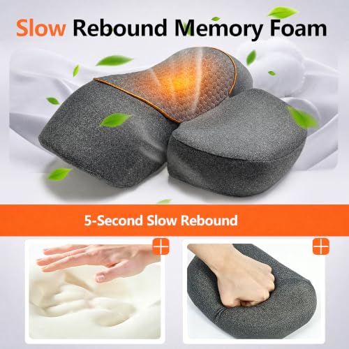 3-in-1 Neck Massager Pillow with Heat, Cordless Rechargeable Muscle Relax