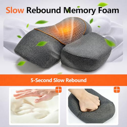 3-in-1 Neck Massager Pillow with Heat, Cordless Rechargeable Muscle Relax