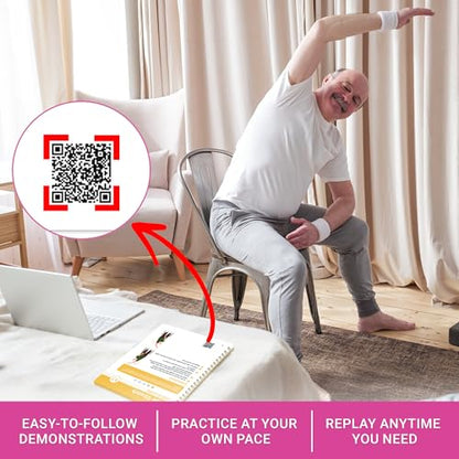 POCAZONE Chair Yoga Book for Seniors Over 60, 30-Day Exercise & Video Guide - color: Chair yoga Book