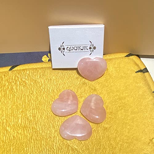 QINJIEJIE 1.8" Rose Quartz Heart Stone Healing Crystals Love Stones Decor - color: Z - 1.8" Large - Rose Quartz Heart