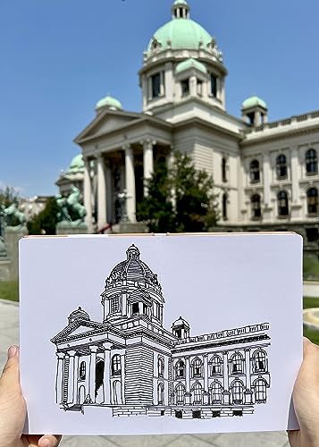 Sketch Book Hardcover 60 Pages Thick 500 GSM / 230 lb Acid Free Paper Lay Flat Bound for Drawing and Sketching 6,14” x 8,25” for Kids and Adults Beginners and Professionals Eco Friendly