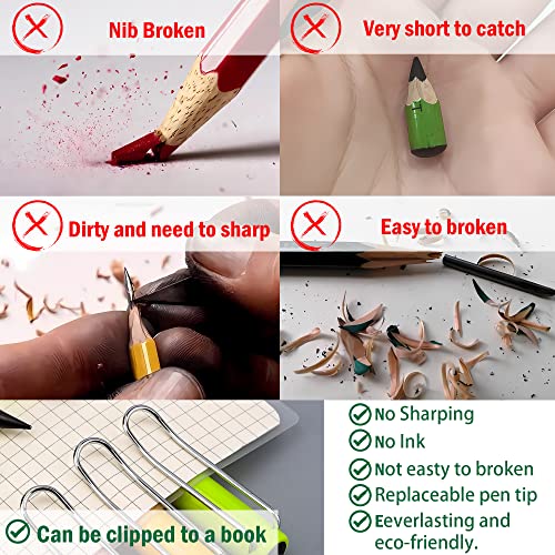 6 Sets Everlasting Pencil, Infinity Pencil, No-Sharpening Pencils for Writing, Drawing, Students, Home, Office, School (6 Pencils + 6 Erasers + 8 Replaceable Nibs), Macaroon - color: Macaroon
