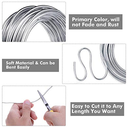 Aluminum Wire, Anezus 9 Gauge Bendable Metal Armature Aluminum Craft Wire for Wreath Making Beading Floral (Silver, 3 mm, 50 Feet/15m) - style: Silver