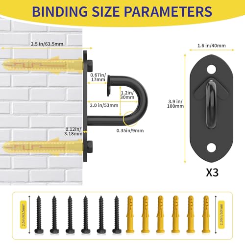 GPANDAG 3 Pack Resistance Band Wall Anchor