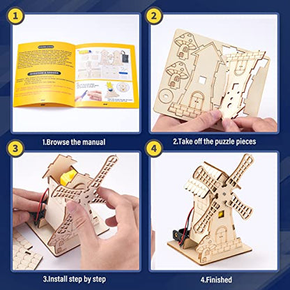 5 Individual STEM Science Kits for Kids, Wood Arts and Craft Kits 8-12 | STEM Toys for Boys Girls Age 8-13 8 10 12 14 Birthday Gift Idea, 3D Puzzles Building Engineering Model Set