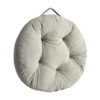 Floor Pillow Cushion with Handle for Adults Women Men - color: Light Gray, Round