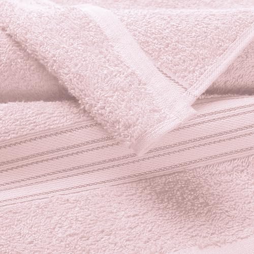 BOUTIQUO Ultra Soft Cotton 6 -Piece Hand Towel Set 16x24 Inch, Ideal for use in Bathroom, Kitchen, Gym, Spa & General Cleaning, Compact & Lightweight Multi Purpose Hand Towels - Pink - color: Pink, size: Hand Towel - Set of 6