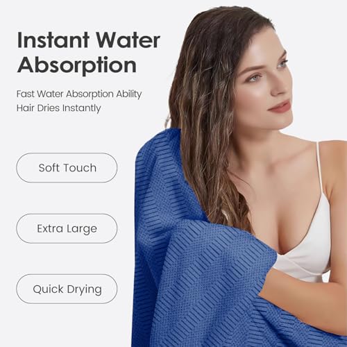 JML Microfiber Bath Towels, Navy, 30" x 60", 2 Pack - color: Diamond Cross Grid Navy, size: 2 Pack (30 in x 60 in)