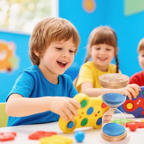 30 Second Sand Timer, Wooden Hourglass Sand Clock, Small Wood Blue 30 Second Hour Glass, Sandglass for Brushing Teeth, Reloj De Arena, Classroom, Game, Kitchen, Home, Office - color: Blue, size: 30 Sec