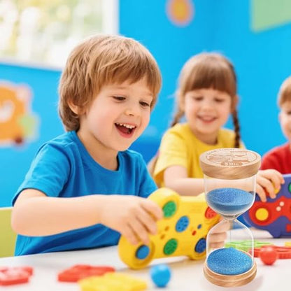 30 Second Sand Timer, Wooden Hourglass Sand Clock, Small Wood Blue 30 Second Hour Glass, Sandglass for Brushing Teeth, Reloj De Arena, Classroom, Game, Kitchen, Home, Office - color: Blue, size: 30 Sec