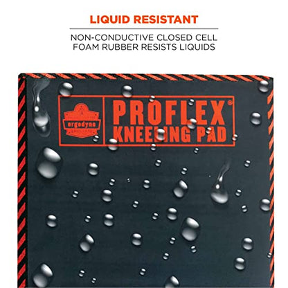 Ergodyne ProFlex 390 Kneeling Pad, Foam Knee Cushion, Water Resistant Kneeling Mat, 18" x 36" x 1", Black, XL - color: Black, size: X-Large