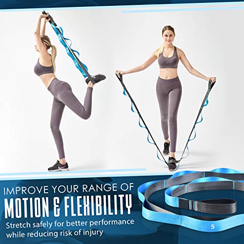 Yoga Stretching Strap - 12 Loop Non-Elastic Band
