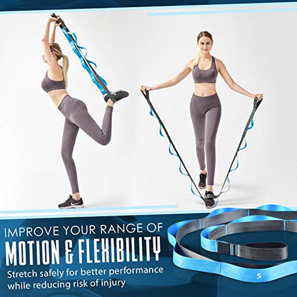 Yoga Stretching Strap - 12 Loop Non-Elastic Band