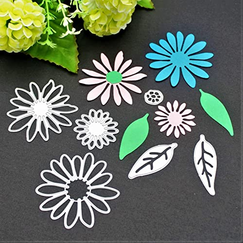 Flower Cutting Dies Metal Dies for Card Making Stamps Embossing Stencil Scrapbooking Album Paper DIY Crafts Decor (6 Pieces) - style: Flowers and leaves