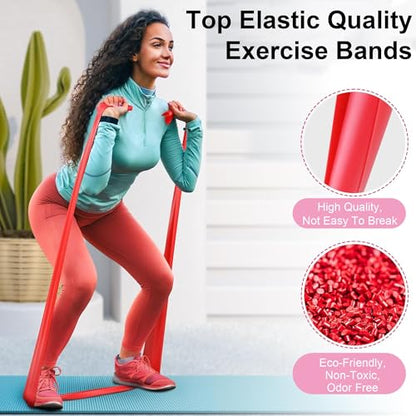 Resistance Bands, Non-Latex Elastic Exercise Bands for Upper and Lower Body, Strength Training Without Weights, Ideal for Physical Therapy, Pilates, Rehab, Home Fitness, Beginners - color: Green