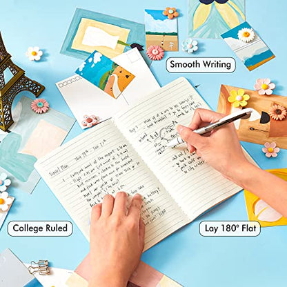36 Pack Soft Cover Journal Bulk, Feela Lined Blank Travel Journal for Women Men Writing, Notebooks College Ruled for Work, Note Taking Notebook School Business Supplies, 8.2” x 5.5”, A5, Light Blue - color: 36 Light Blue