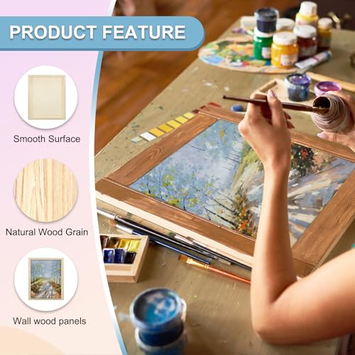 MECCANIXITY 6 Pack Wood Canvas Boards, 10x12 Inch Art Canvases Square Unfinished Wood Panel for Painting, Crafts, DIY Projects, Pouring Art - size: 10x12 Inch